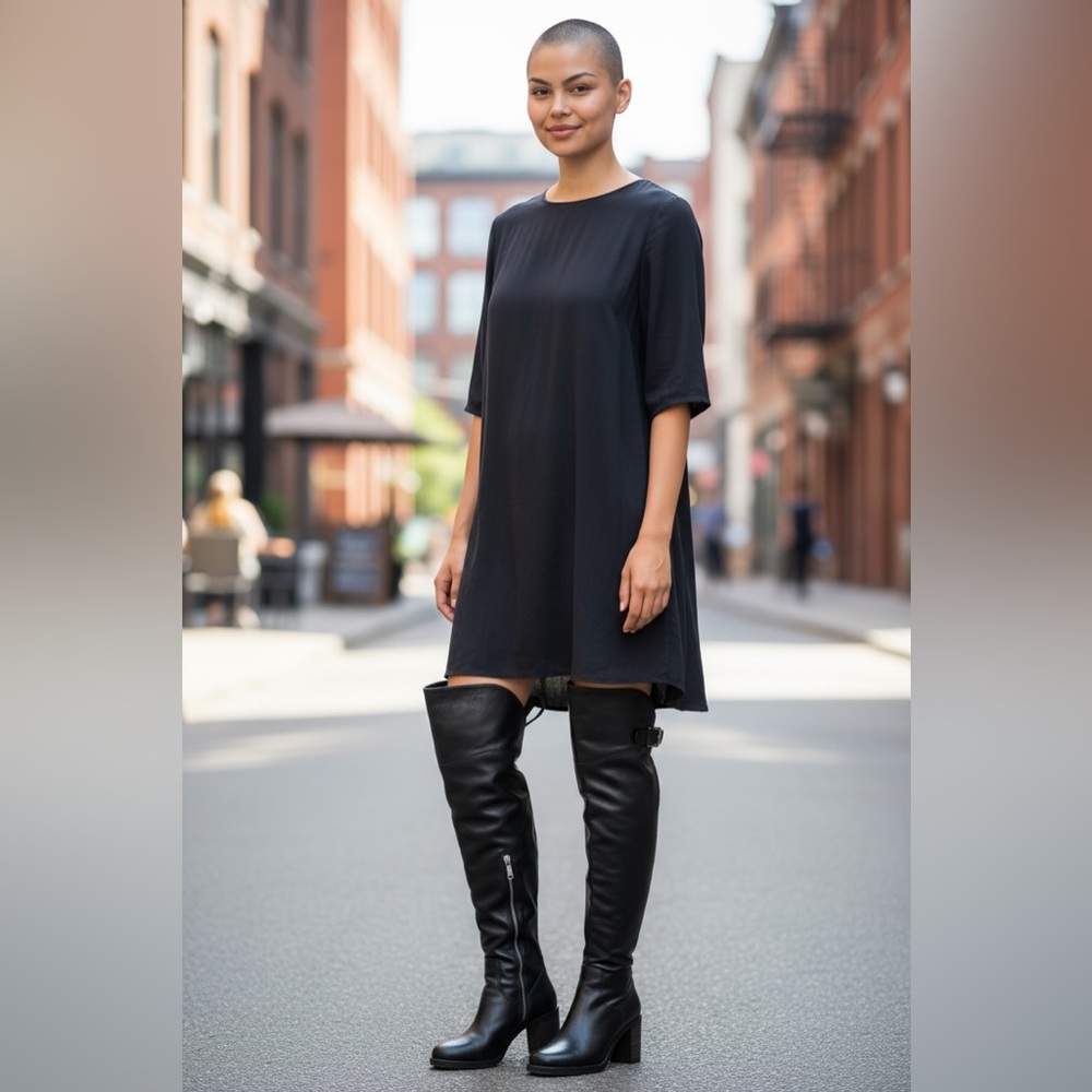 Donald J. Pliner Black Over-the-Knee Leather Boots